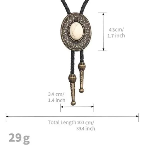 NEW NATIVE American Bolo Tie Rodeo Cowboy Leather - Picture 6 of 8